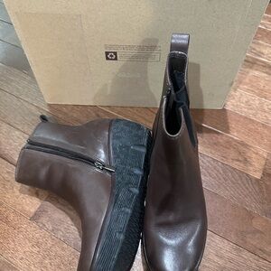 Clarks Brown Leather Ankle Boots